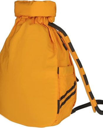 Water-Resistant Drawstring Bag - Expandable 30L with Anti-Theft Zipper Pockets - Ideal Small Cinch Backpack for Men, Women, and Kids - Perfect Gym, Beach, School, and Travel Bag (Orange)