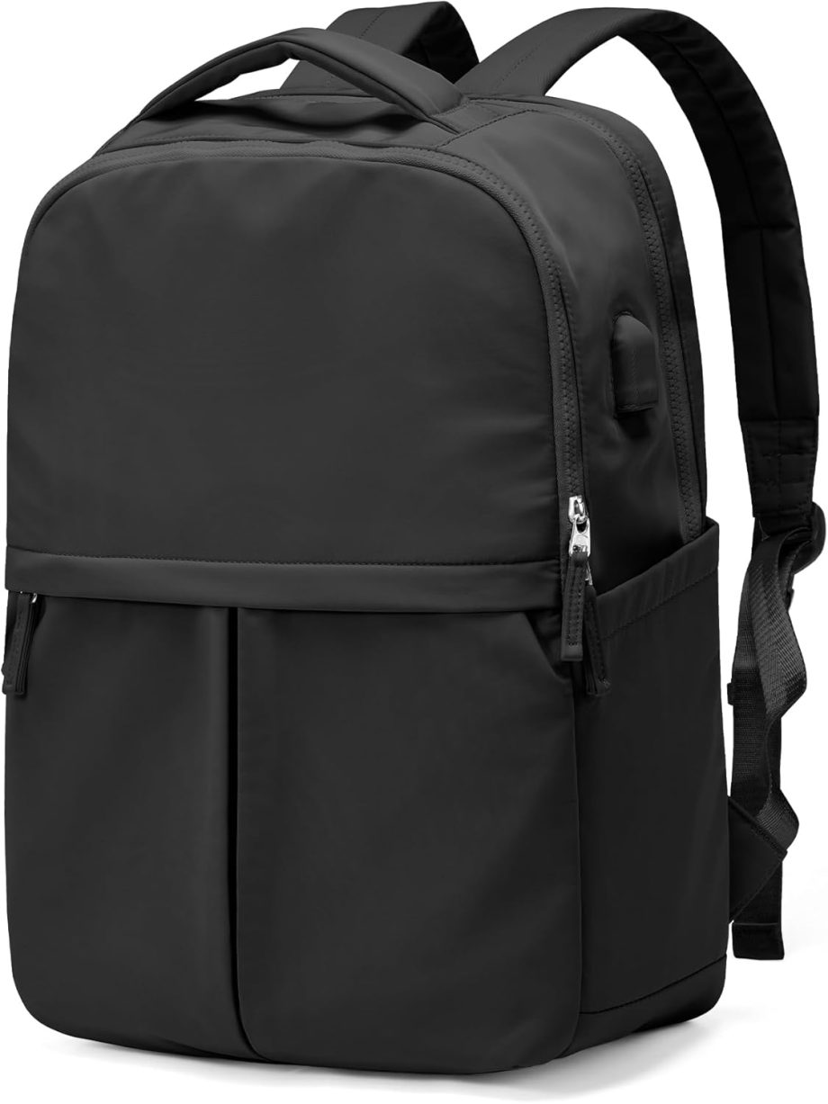Black Laptop Backpack for Women  Gym Work Teacher Backpack for Men Lightweight Commuter Backpack with Laptop Compartment Large Travel Backpack Casual Daypack Backpacks