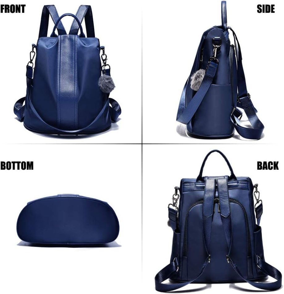 Women Backpack Purse Waterproof Nylon Anti-theft Rucksack Lightweight Shoulder Bag