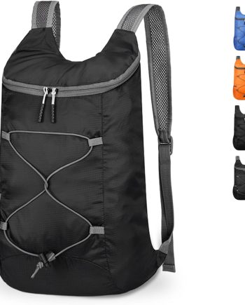 Lightweight Foldable Hiking Backpack, Ultralight Waterproof Travel & Gym Bag for Women Men (Black&Gray)