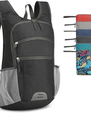 15L Hiking Backpack Foldable Ultralight Hiking Pack Small Travel Backpackfor Women Men (Black)
