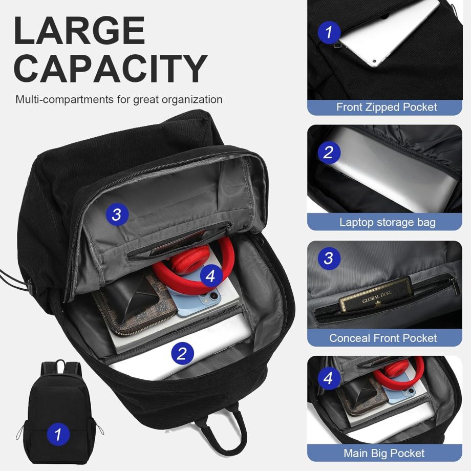 Laptop Backpack for College, Travel,Work,Lightweight Daily Backpacks for Men Women, Computer Bag Fits 15.6 Inch Notebook