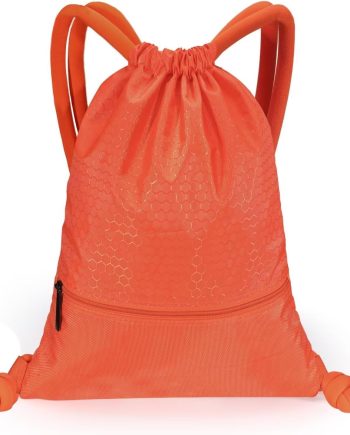 Drawstring Backpack Bag for Sports Lightweight Foldable Gym Bag with Sturdy Draw Cord Shoulder Strap Hiking Travel Camping