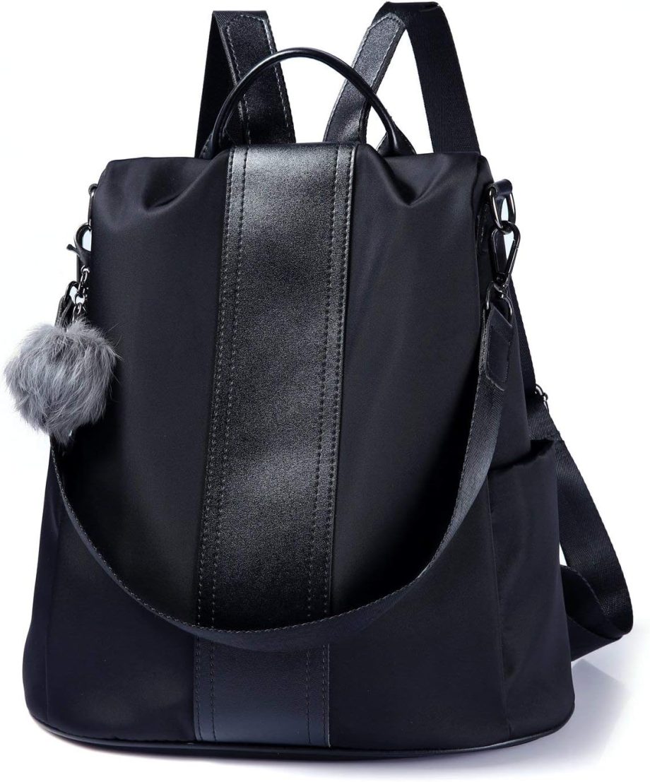 Women Backpack Purse Waterproof Nylon Anti-theft Rucksack Lightweight Shoulder Bag