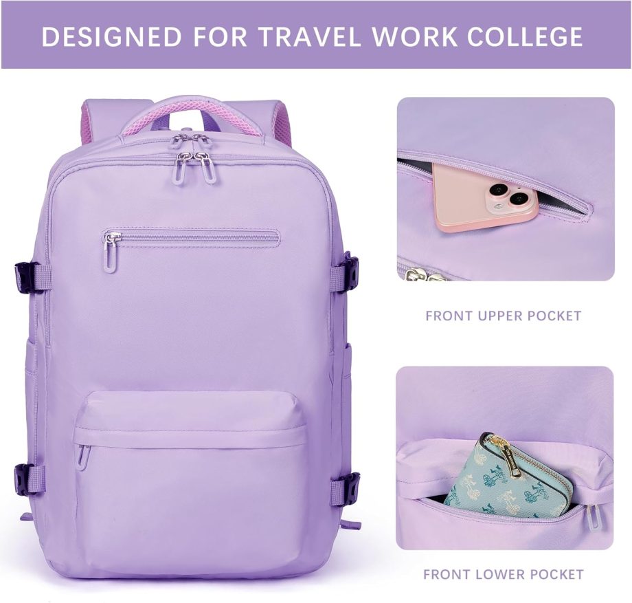 Travel Laptop Backpack for Women, Casual Work Bag 17inch College High School High School Laptop Backpack Airline Approved Backpack Hiking Business Nurse Bag Casual Daypack for Weekender
