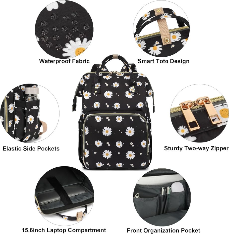 Women Laptop Backpack, College School Backpack Bookbag 15.6 Inch Computer Backpacks for Work Business Travel