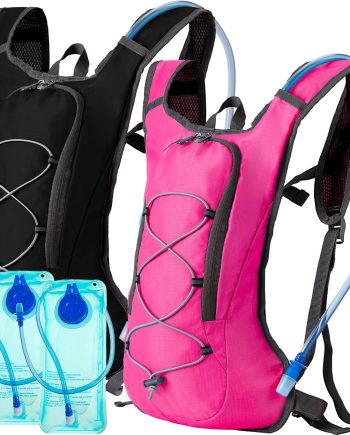 2 Pack Hydration Backpack Pack with 2 Pcs 2L Hydration Bladder Hiking Backpack Bladder for Hiking Cycling Climbing
