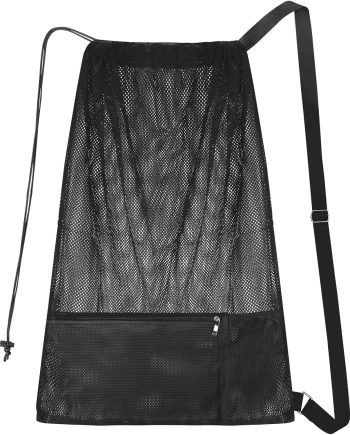 NATURAL STYLE Large Mesh Swim Beach Bag, Mesh Drawstring Gym Bag for Athletic Gym Sports Gear Workout Storge Beach Swiming