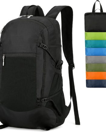 Hiking Backpack Daypack Lightweight Packable Travel Outdoor Camping Ultra Foldable Day Pack for Woman Man (Black, 30L)